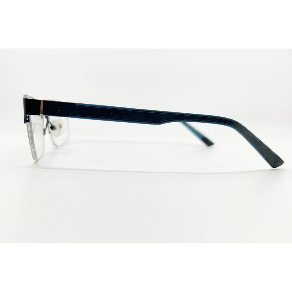 Fallbrook Eyeglasses Frames Mens Navy Blue Semi Rimless Rectangular 55-18-140